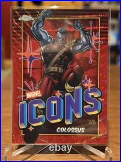 2025 Topps Chrome Marvel Colossus /5 Icons Red Wave #MI-8 2025 Topps Chrome Marvel Colossus /5 Icons Red Wave #MI-8