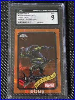 2025 Topps Chrome Marvel Green Goblin Orange Lava Refractor /25 SSP 2025 Topps Chrome Marvel Green Goblin Orange Lava Refractor /25 SSP
