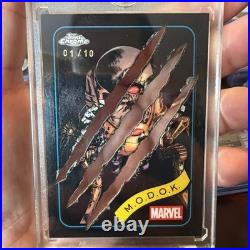 2025 Topps Chrome Marvel M. O. D. O. K. Wolverine Adamantium Clawed Black Chrome /10