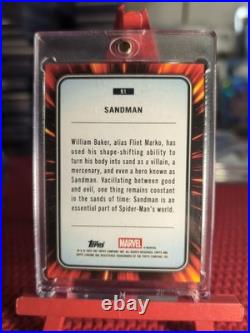 2025 Topps Chrome Marvel No. 91 Sandman Iron Man Red & Gold Laser #010/100