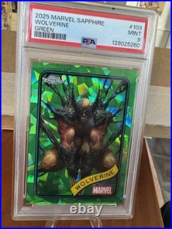 2025 Topps Chrome Marvel Sapphire Wolverine #103 GREEN /99 PSA 9