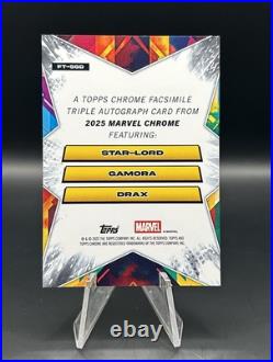 2025 Topps Chrome Marvel Star-Lord Gamora Drax Triple Auto Orange Refractor /25 2025 Topps Chrome Marvel Star-Lord Gamora Drax Triple Auto Orange Refractor /25
