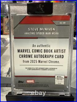 2025 Topps Chrome Marvel Steve McNiven Autograph Alpha 1/5 Card #AA-SM 2025 Topps Chrome Marvel Steve McNiven Autograph Alpha 1/5 Card #AA-SM