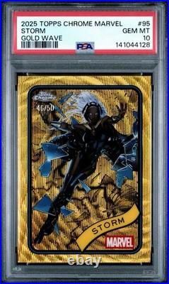 2025 Topps Chrome Marvel Storm Gold Wave /50 PSA Gem? Mint 10? POP 1
