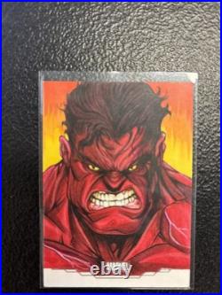 2025 Topps Chrome Marvel Studio Red Hulk 1/1 Sketch! Artist Auto. Beautiful card
