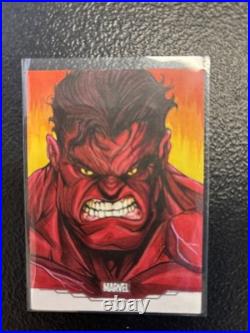 2025 Topps Chrome Marvel Studio Red Hulk 1/1 Sketch! Artist Auto. Beautiful card