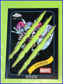 2025 Topps Chrome Marvel THROG Black Clawed Refractor 10/10 BOOKEND
