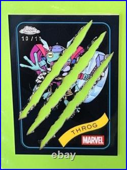 2025 Topps Chrome Marvel THROG Black Clawed Refractor 10/10 BOOKEND
