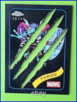 2025 Topps Chrome Marvel THROG Black Clawed Refractor 10/10 BOOKEND