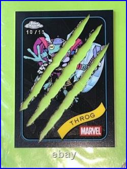 2025 Topps Chrome Marvel THROG Black Clawed Refractor 10/10 BOOKEND