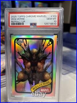 2025 Topps Chrome Marvel Wolverine Refractor PSA 10 Gem Mint X-Men