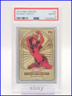 2025 Topps Marvel Mint Scarlet Witch #92 Gold PSA 8 NM-MT Pop 1