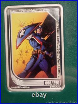 2026CAPTAIN AMERICA Agoro Marvel Trading Coin Card 008/250! 1 oz 999 Fine