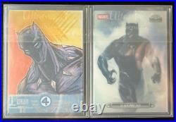 2026 Topps Black Panther Premium Collector Lot Sketch 1/1 + Chrome Refractor SSP