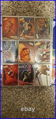 225 marvel trading cards lot Binder of Spider Man, X-Men, and 51 Simpsons