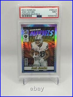 23 Donruss Josh Jacobs Gridiron Marvels PSA 9 Raiders Packers Hobby Exclusive