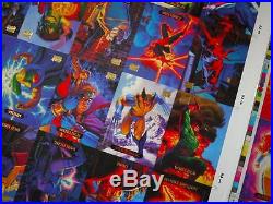 2 Full Uncut Sheets of Marvel Masterpieces Fleer 1994 Trading Cards