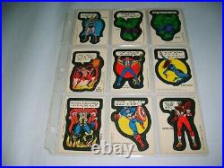33 Vintage 1975 70's Topps Marvel Comics Super Hero's Sticker Trading Card Lot