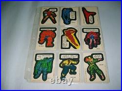33 Vintage 1975 70's Topps Marvel Comics Super Hero's Sticker Trading Card Lot