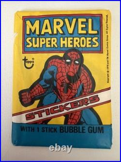 3 Packs 1976 Topps Marvel Super Heros Spiderman & Hulk and Capt America See Pics
