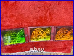 3x 1993 MARVEL UNIVERSE SPIDER-MAN VS VENOM H-IV Red Green Gold 3D HOLOGRAM MINT