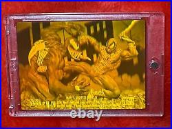 3x 1993 MARVEL UNIVERSE SPIDER-MAN VS VENOM H-IV Red Green Gold 3D HOLOGRAM MINT