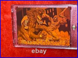 3x 1993 MARVEL UNIVERSE SPIDER-MAN VS VENOM H-IV Red Green Gold 3D HOLOGRAM MINT