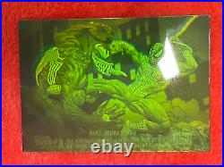 3x 1993 MARVEL UNIVERSE SPIDER-MAN VS VENOM H-IV Red Green Gold 3D HOLOGRAM MINT