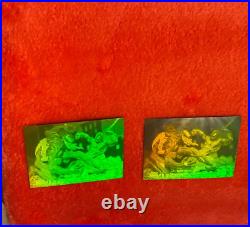 3x 1993 MARVEL UNIVERSE SPIDER-MAN VS VENOM H-IV Red Green Gold 3D HOLOGRAM MINT