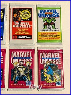 (8) Marvel Universe Series I II III Factory Sealed Trading Card Packs Impel 1990