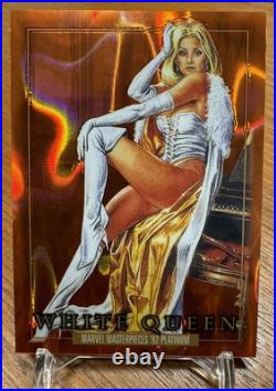 92 Marvel Masterpiece Platinum Orang lava White Queen. Card #95 SSP 15/25