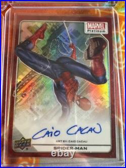 All 9 Marvel Autographed 2023 Upper Deck Marvel Platinum Artist Auto Spider-Man