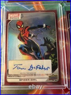 All 9 Marvel Autographed 2023 Upper Deck Marvel Platinum Artist Auto Spider-Man