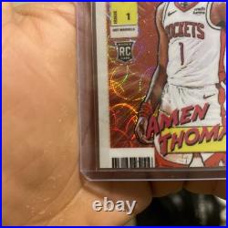 Amen Thompson 2023-24 Hoops Premium Net Marvels Scope Prizm Rookie Insert Card Amen Thompson 2023-24 Hoops Premium Net Marvels Scope Prizm Rookie Insert Card
