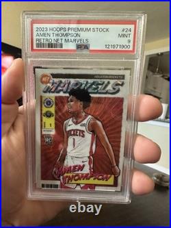 Amen Thompson 2023 Hoops Premium Stock Retro Rookie Net Marvels PSA 10 Rockets