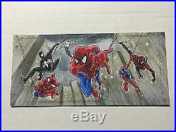 Andre Ribeiro SPIDERMAN Triple 3 Panel SKETCH CARD 2017 Marvel Premier 1 of 1