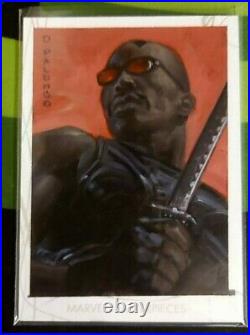 BE 2020 UD Marvel Masterpieces Blade Sketch Cards Drawn Auto By D. Palumbo 1/1