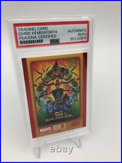 CHRIS HEMSWORTH PSA AUTO AUTHENTIC Signed MARVEL graded card THOR RAGNAROK