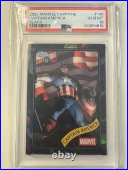 Captain America Black Sapphire 1/10 ALPHA PSA 10 2025 Topps Marvel Sapphire