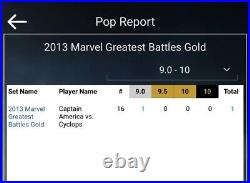 Captain America vs Cyclops 2013 Marvel Greatest Battles Gold /75 BGS 9 POP 1