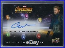 Chris Evans Captain America 2018 Upper Deck Infinity War Marvel Auto Autograph
