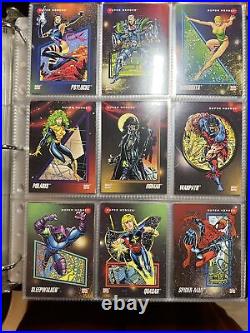 Collection of Assorted Marvel Trading Cards + Binder