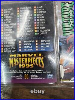 Complete Marvel Masterpieces 1993 1-90 Card Set PLUS Dyna-Etch Foil Insert S1-S8