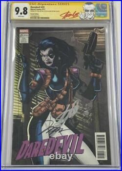 Daredevil #23 Domino Trading Card Variant Signed Stan Lee & Jim Lee CGC 9.8 SS