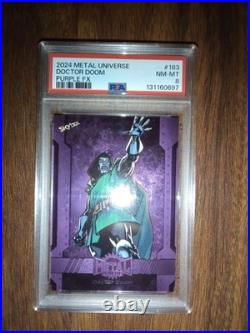 Doctor Doom Marvel Metal Universe Purple FX Serial /199 PSA 8 NM-MT
