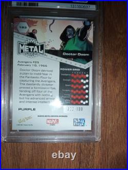 Doctor Doom Marvel Metal Universe Purple FX Serial /199 PSA 8 NM-MT
