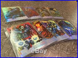 Fleer Marvel Masterpieces 1995 Base set, E-Motion, Holoflash & Canvas cards MINT