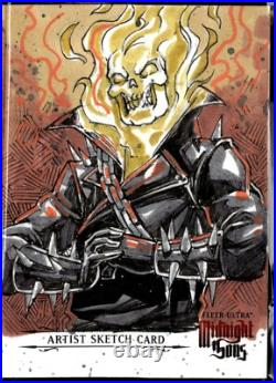 Fleer Ultra Marvel Midnight Sons Artist Sketch Card 1/1 Ghost Rider Fleer Ultra Marvel Midnight Sons Artist Sketch Card 1/1 Ghost Rider