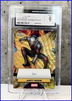 GRADED 2025 Topps Chrome Marvel Facsimile Auto ANT-MAN Gold Ref 9/50 CGC 9 MINT GRADED 2025 Topps Chrome Marvel Facsimile Auto ANT-MAN Gold Ref 9/50 CGC 9 MINT