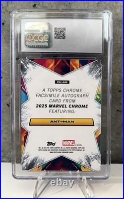 GRADED 2025 Topps Chrome Marvel Facsimile Auto ANT-MAN Gold Ref 9/50 CGC 9 MINT GRADED 2025 Topps Chrome Marvel Facsimile Auto ANT-MAN Gold Ref 9/50 CGC 9 MINT